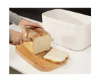Joseph & Joseph 37cm Bread Bin Storage Container w/ Cutting Board Lid White