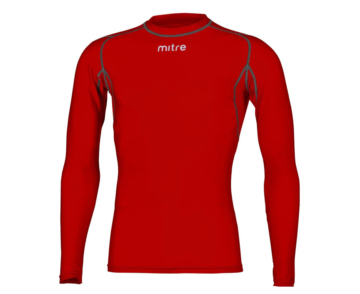 Mitre Neutron Base Layer Scarlet Compression Long Sleeve Top Kids Sportwear - Scarlet