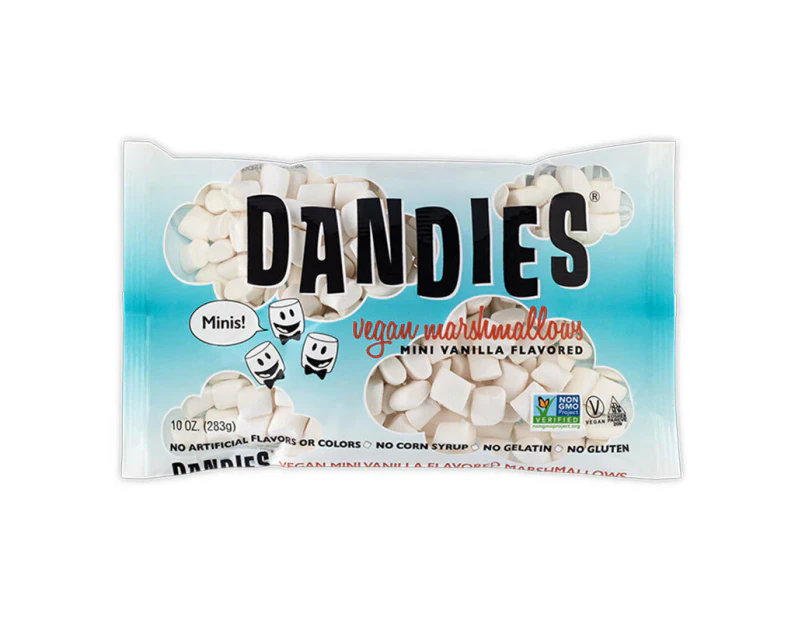 Dandies Mini 283g Vegan All Natural Vanilla Marshmallows/Confectionery/Sweets