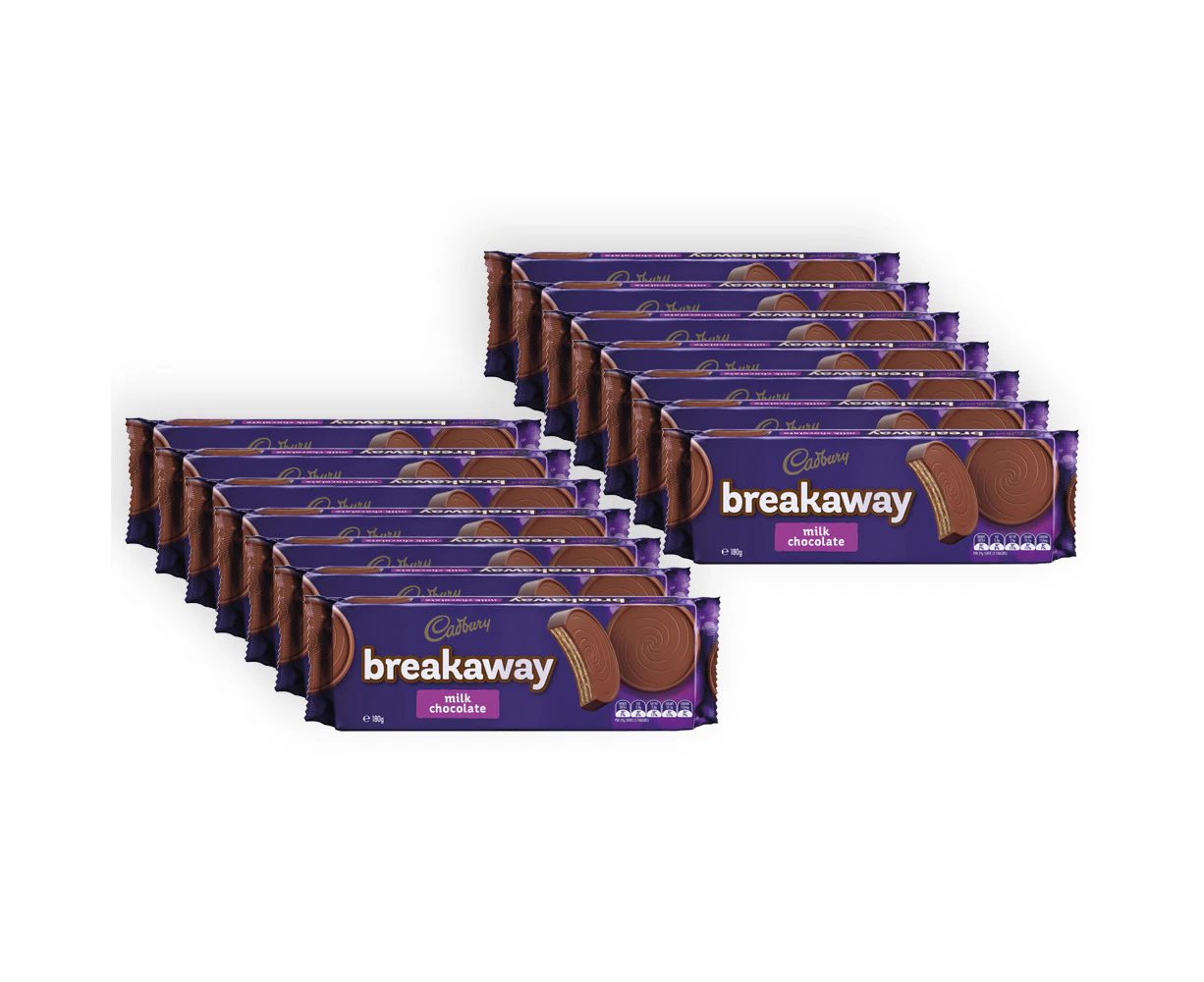 14pc Cadbury Breakaway Biscuit Milk Wafer Chocolate/Candy Sweet Snack Treat 180g