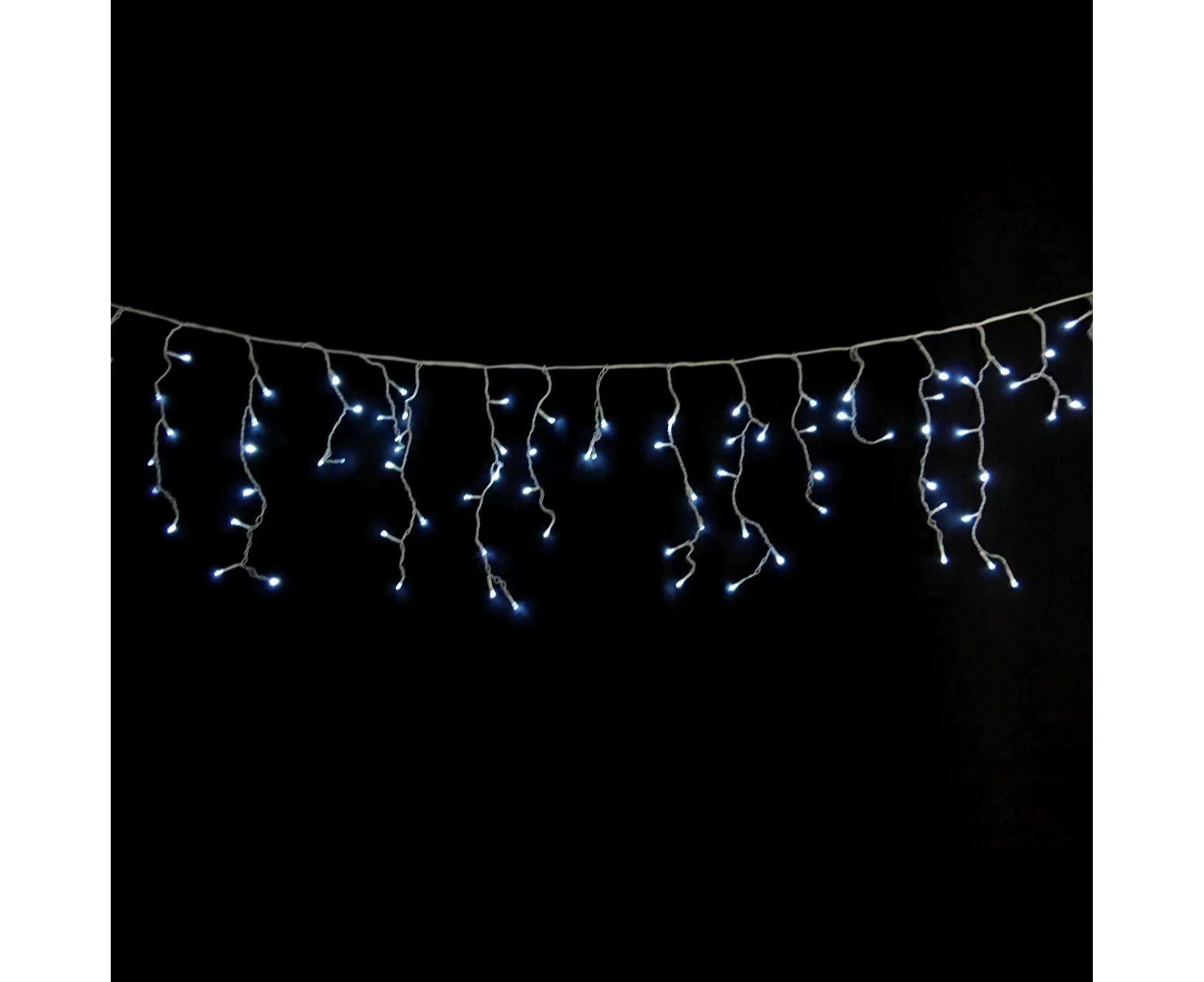 Icicle Lights 500 LED Christmas Events Decorations 8 Function 20m Long Indoor/Outdoor - Cool White