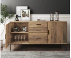 Cosmoliving Buffet Sideboard Console Tables Cabinet Storage 2 Doors 3 Drawers Large Sideboard 140 cm