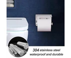 1 Bathroom Toilet Stainless Steel Tissue Box Tissue Holder Toilet Wall Mounted Non Punching Roll Paper Holder,Silver