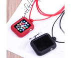 Compatible Watch Case Silicone Cover Shockproof Necklace Pendant Replacement For Apple Watch 38Mm 42Mm Iwatch Series 5/4/3/2/1,42Mm Black