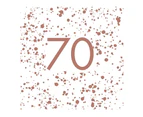 70th Birthday Rose Gold "70" Lunch Napkins 16 Pack