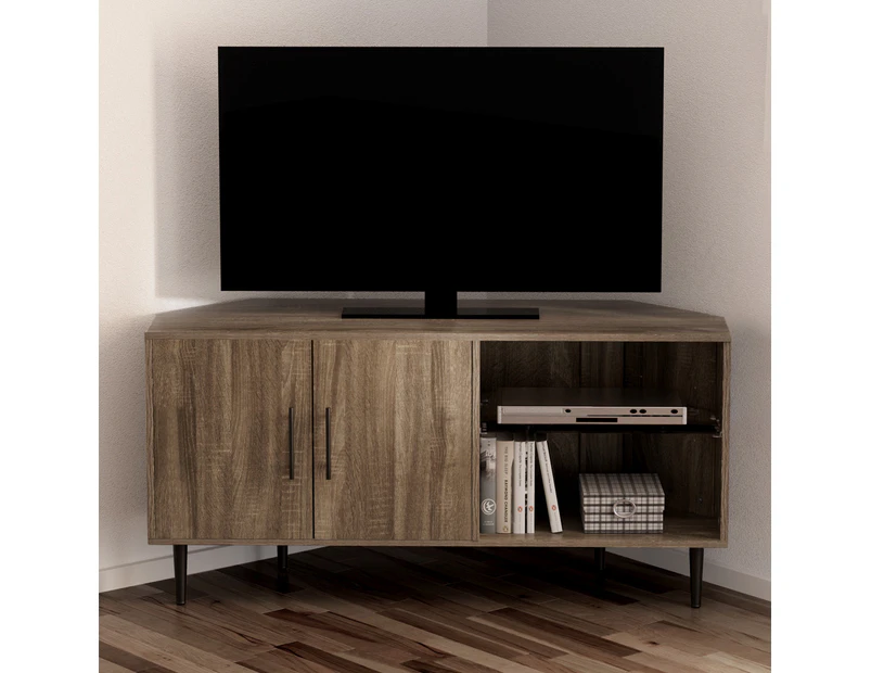 Artiss Corner Entertainment Unit TV Cabinet Walnut 120CM