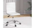 Artiss Office Chair Conference Chairs PU Leather Low Back White