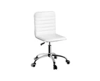 Artiss Office Chair Conference Chairs PU Leather Low Back White