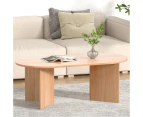 Artiss Coffee Table Oval 110CM Pine Alva