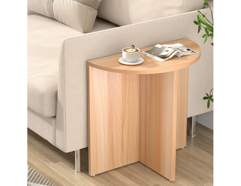 Artiss Coffee Table Semi-circle 48CM Pine Elva