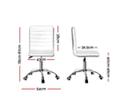 Artiss Office Chair Conference Chairs PU Leather Low Back White