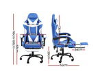 Artiss Gaming Chair Ergonomic Office Chairs Executive Computer Footrest Seat White