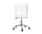 Artiss Office Chair Conference Chairs PU Leather Low Back White