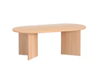 Artiss Coffee Table Oval 110CM Pine Alva