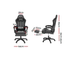 Artiss Gaming Chair 6 Point Massage Office Chairs Executive Seat 7 LED Black