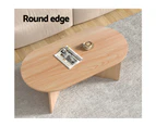 Artiss Coffee Table Oval 110CM Pine Alva