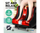 Livemor Foot Massager Massagers Shiatsu Electric Roller Ankle Calf Leg Kneading Red