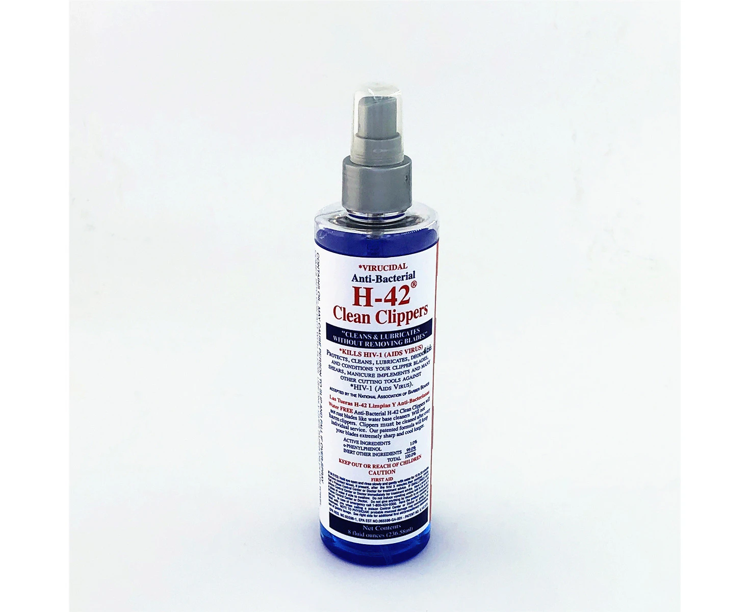 H-42 Virucidal Anti-Bacterial Clean Clippers Blade Cleaner 8oz Spray (237ml)