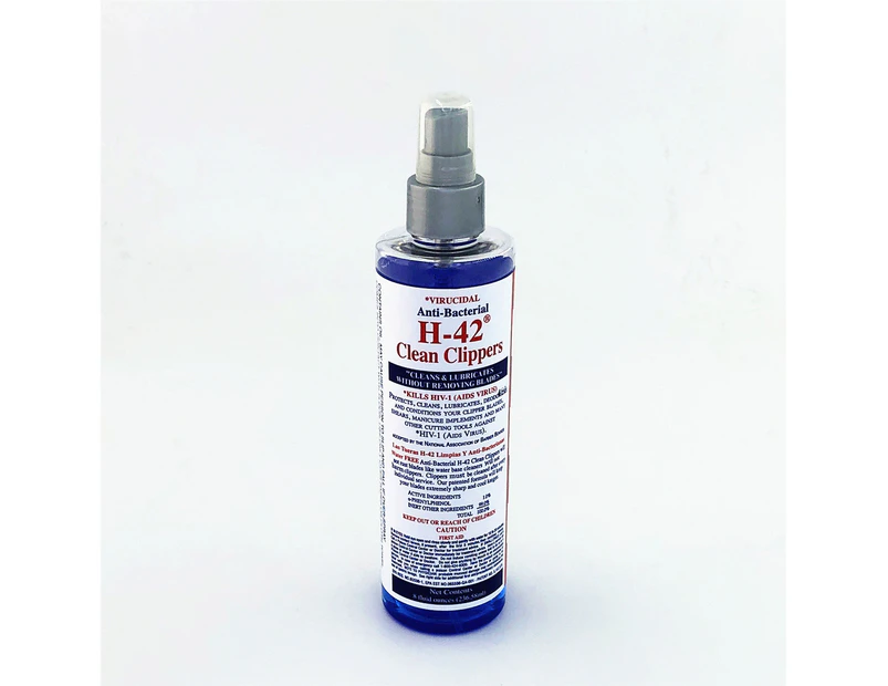 H-42 Virucidal Anti-Bacterial Clean Clippers Blade Cleaner 8oz Spray (237ml)