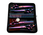 Groomtech Spring Rainbow Pet Grooming Scissors Kit, Set of 4 with Comb