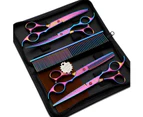 Groomtech Spring Rainbow Pet Grooming Scissors Kit, Set of 4 with Comb