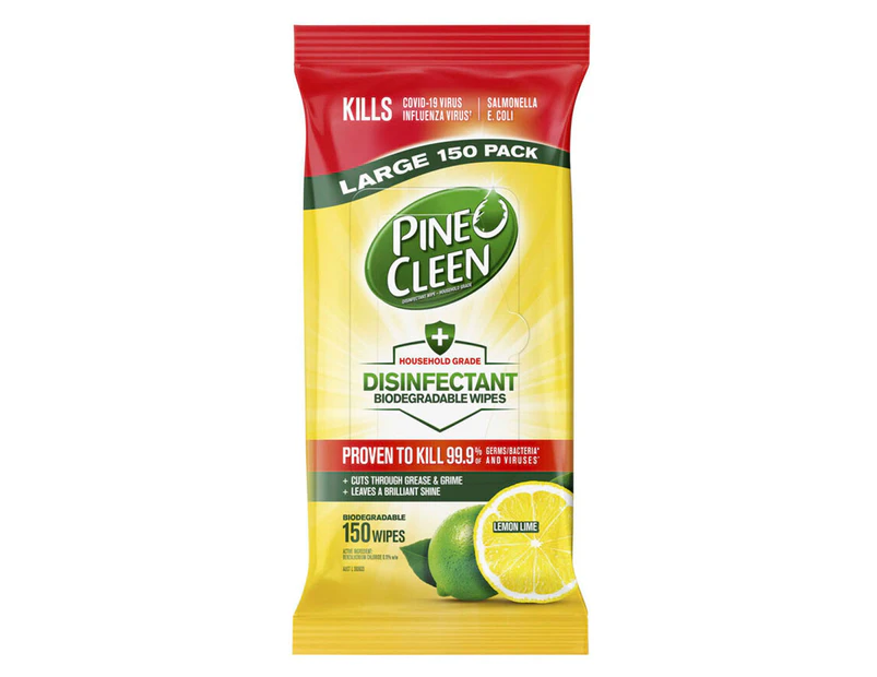 Pine O Cleen Disinfectant Wipes Lemon Lime 150pk