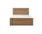Modern Wooden Bed Frame Queen Size W/ Headboard - Dark Oak