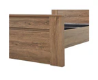 Modern Wooden Bed Frame Queen Size W/ Headboard - Dark Oak