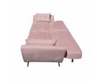 Modern Designer Scandinavian Fabric 3-Seater Sofa Bed - Pink