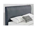 Modern Designer Fabric Bed Frame Headboard W/ 4-Drawers Storage Queen Size - Dark Grey