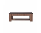 Open Shelf Rectangular Wooden Coffee Table - Grey & Walnut