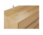Wooden Dresser Chest Of 6-Drawers Lowboy Storage Cabinet W/ Mirror - Natural