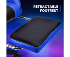 Furb Gaming Chair Leather Footrest Executive Office Chair Lumbar Support With Headrest Blue