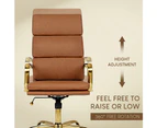 Furb Ergonomic Executive Eames Office Chair Height Adjustable Gold/Brown