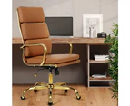 Furb Ergonomic Executive Eames Office Chair Height Adjustable Gold/Brown