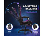 Furb Gaming Chair Leather Footrest Executive Office Chair Lumbar Support With Headrest Purple