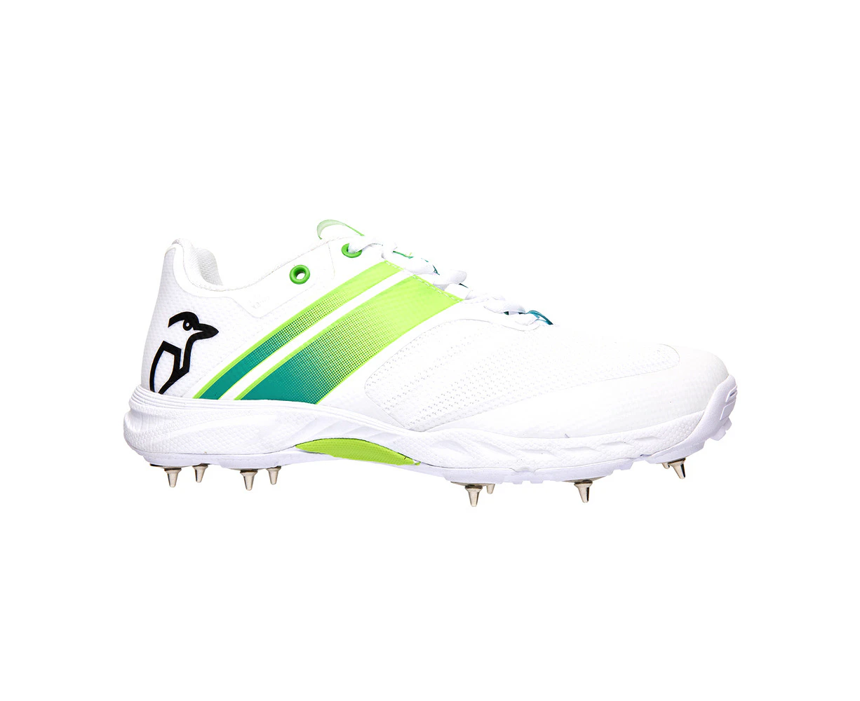 Kookaburra Pro 2.0 Spike Unisex Cricket Sports Shoes White/Lime - Multicolour;