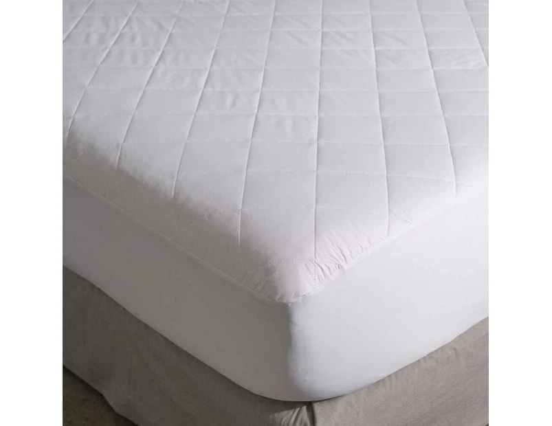 Canningvale 250 GSM Diamond-Quilted Mattress Protector White - White