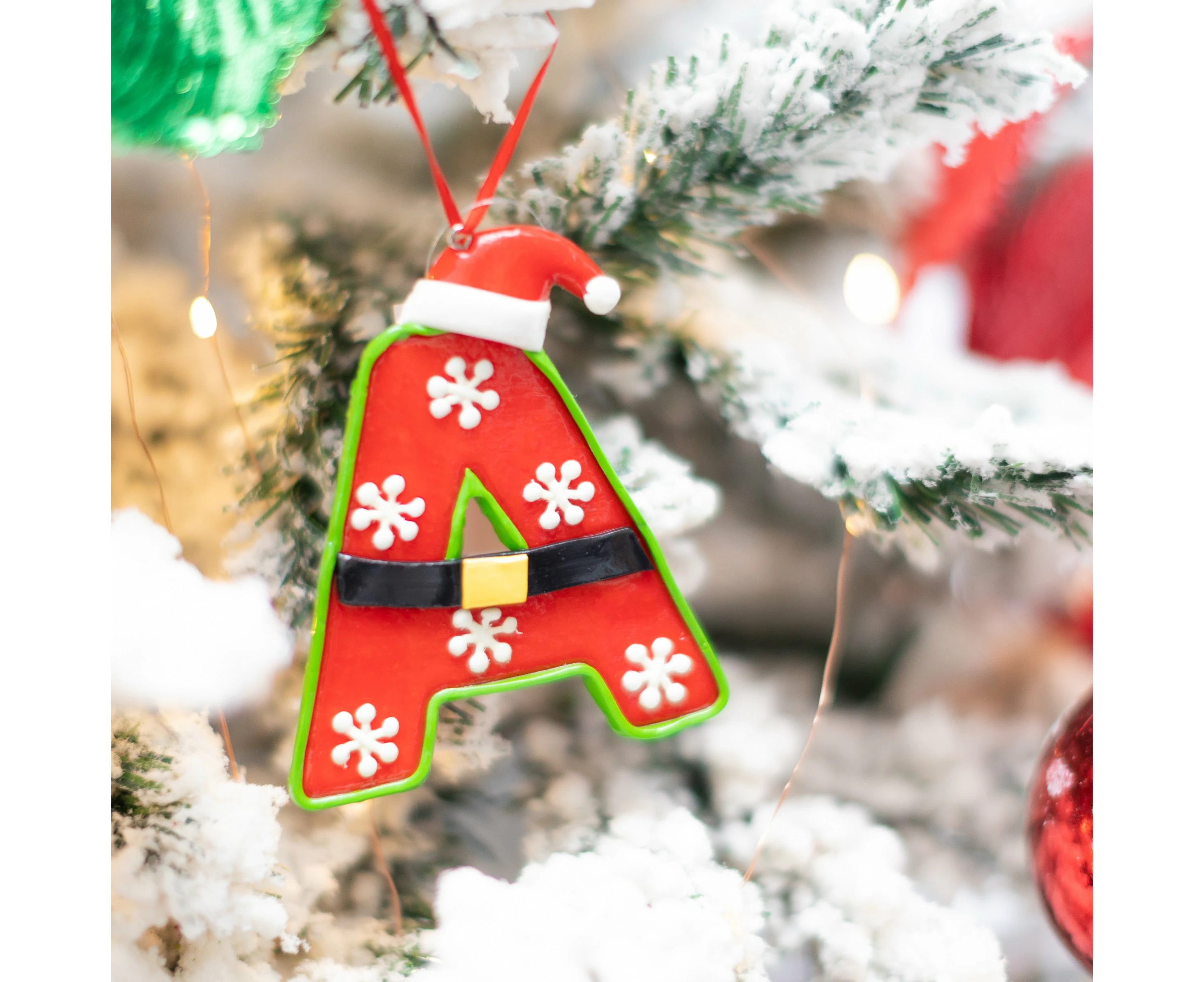 Resin Letters Tree Ornaments - A