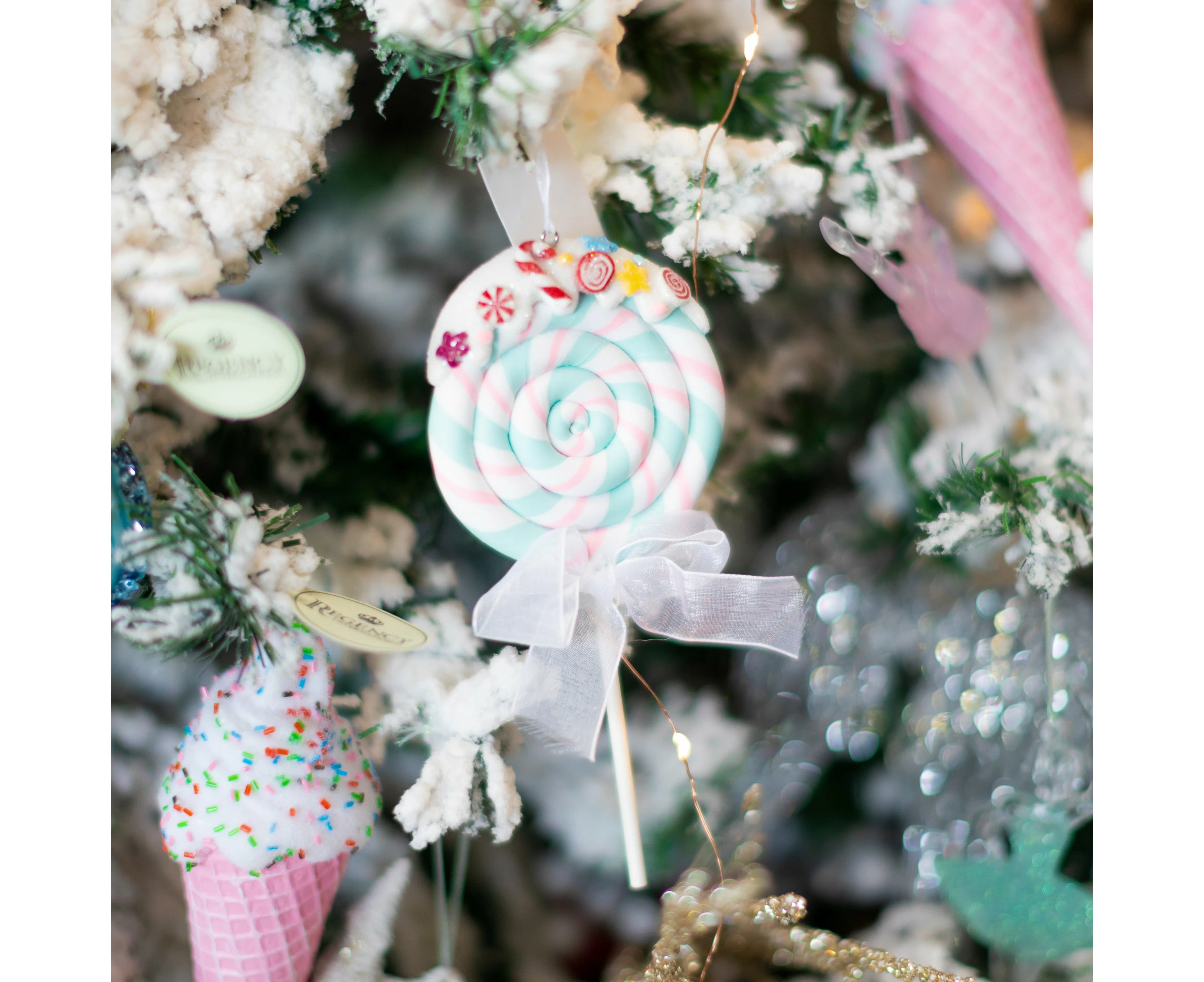 Pastel Blue lollipop Tree Ornament