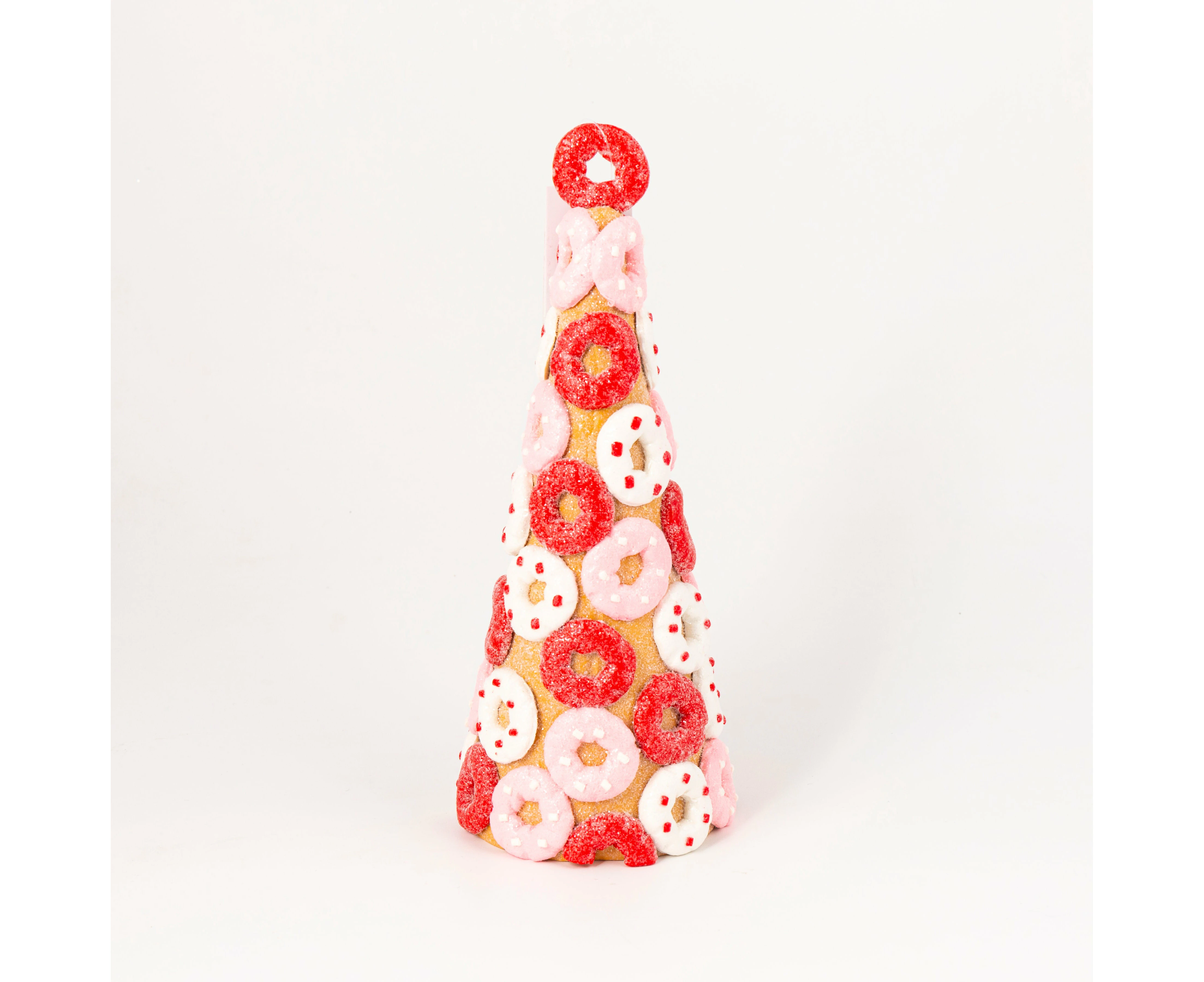 Handmade Large Red, White and Pink Donuts Tree