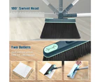 DALIPER Broom and Dustpan Set with Aluminum Long Handle, 180 Degree Swivel Broom and Upright Dust Pan with Hair Scraper