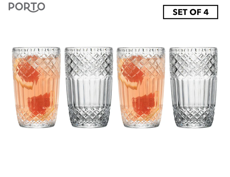 Set of 4 Porto 340mL Honfleur Hi Ball Tumblers