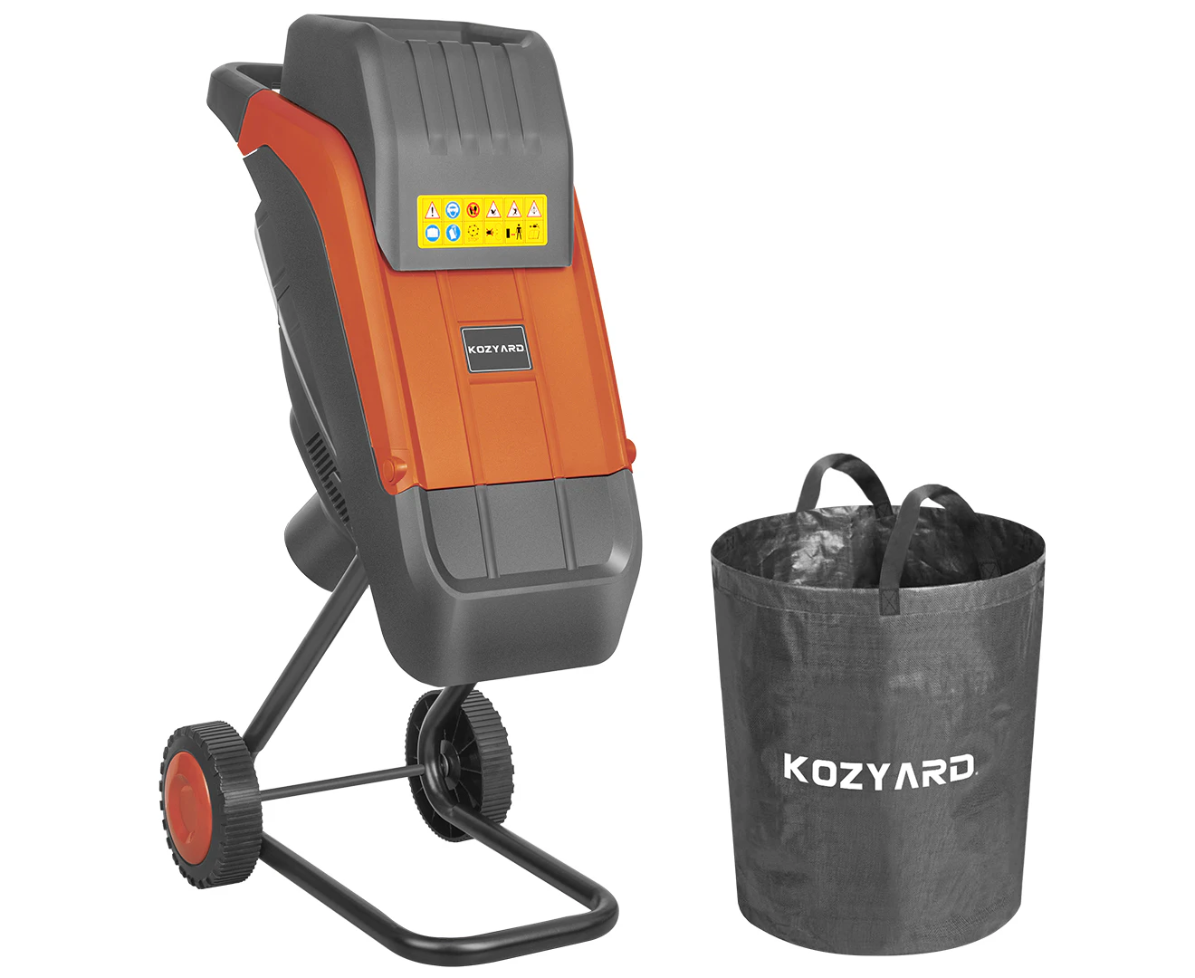 KOZYARD 2400W Electric Wood Chipper Garden Shredder w/ Collection Bag & Feed Baffle