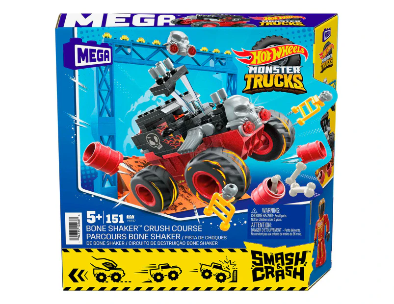 Mega Bloks Hot Wheels Monster Trucks Bone Shaker Crush Course Set