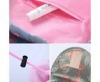 Lazy Cosmetic Bag Printing Drawstring Makeup Case Storage Bag Portable Travel Au - Pink White Strip