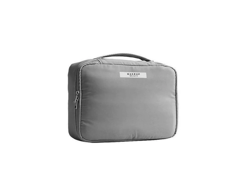 Travel Cosmetic Storage Makeup Bag Toiletry Wash Organizer Waterproof Portable L Size - Grey
