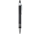 Retractable Metal Ballpoint Pen Smooth Writing Sturdy Flexible Pen Clip Refillable for Office School Women Men Student-Color-black