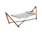 Gardeon Hammock Bed Outdoor Camping Timber Hammock with Stand Grey