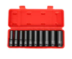 ADVWIN 1/2” Drive Deep Impact Socket Set,Standard Metric Size(10-24mm), 10 Piece